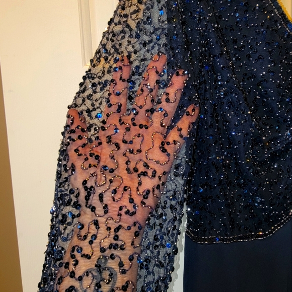 J KARA formal dress size 6 navy/mercury - Picture 5 of 8